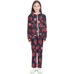 Watercolor Strawberry Kids  Tracksuit by SychEva