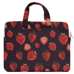 Watercolor Strawberry Macbook Pro 13  Double Pocket Laptop Bag by SychEva