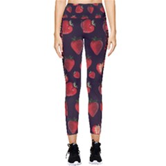 Watercolor Strawberry Pocket Leggings  by SychEva