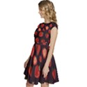 Watercolor Strawberry Cap Sleeve High Waist Dress View2