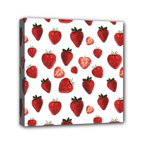 Strawberry Watercolor Mini Canvas 6  X 6  (stretched) by SychEva