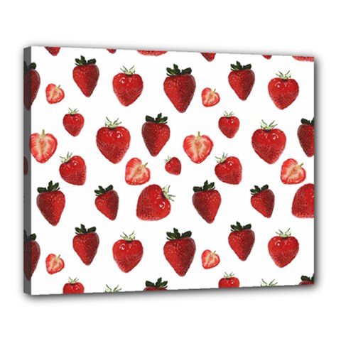 Strawberry Watercolor Canvas 20  X 16  (stretched) by SychEva