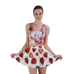 Strawberry Watercolor Mini Skirt by SychEva