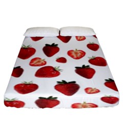 Strawberry Watercolor Fitted Sheet (king Size) by SychEva