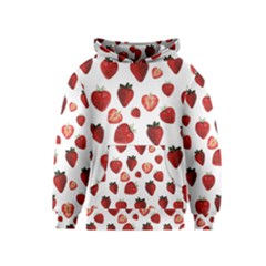 Strawberry Watercolor Kids  Pullover Hoodie