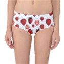 Strawberry Watercolor Mid-Waist Bikini Bottoms View1