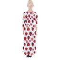 Strawberry Watercolor Quarter Sleeve Wrap Maxi Dress View2