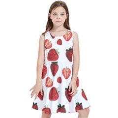 Strawberry Watercolor Kids  Skater Dress by SychEva