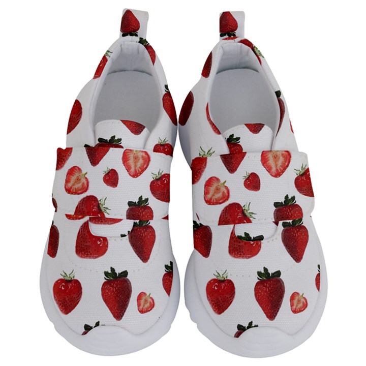 Strawberry Watercolor Kids  Velcro No Lace Shoes