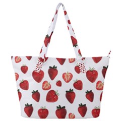 Strawberry Watercolor Full Print Shoulder Bag by SychEva