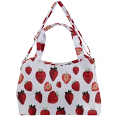 Strawberry Watercolor Double Compartment Shoulder Bag by SychEva