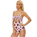 Strawberry Watercolor Knot Front One-Piece Swimsuit View2