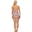 Strawberry Watercolor Knot Front One-Piece Swimsuit View4