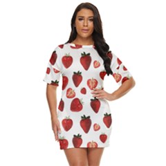 Strawberry Watercolor Just Threw It On Dress by SychEva