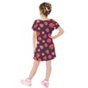 Strawberry On Black Kids  Short Sleeve Velvet Dress View2