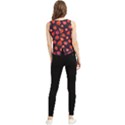 Strawberry On Black V-Neck Cropped Tank Top View2