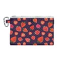 Strawberry On Black Canvas Cosmetic Bag (Medium) View1