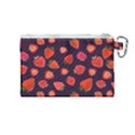 Strawberry On Black Canvas Cosmetic Bag (Medium) View2