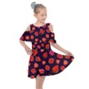 Strawberry On Black Kids  Shoulder Cutout Chiffon Dress View1