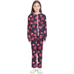 Strawberry On Black Kids  Tracksuit by SychEva