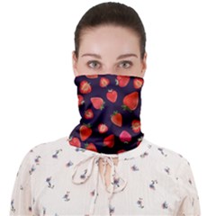 Strawberry On Black Face Covering Bandana (adult) by SychEva