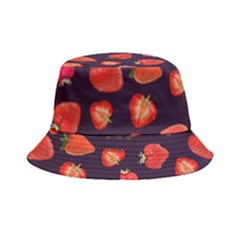 Strawberry On Black Bucket Hat by SychEva