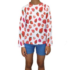 Strawberries Kids  Long Sleeve Swimwear by SychEva