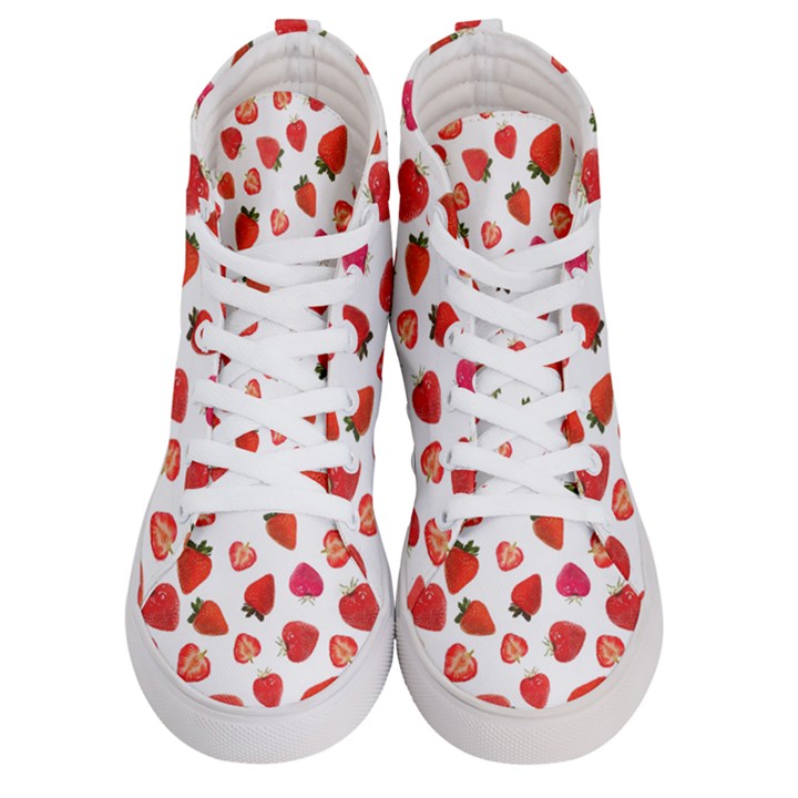 Strawberries Men s Hi-Top Skate Sneakers