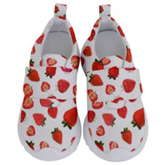 Strawberries Kids  Velcro No Lace Shoes by SychEva