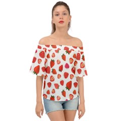 Strawberries Off Shoulder Short Sleeve Top