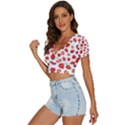 Strawberries V-Neck Crop Top View2