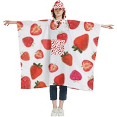 Strawberries Women s Hooded Rain Ponchos