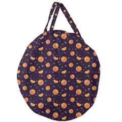 Oranges Giant Round Zipper Tote by SychEva