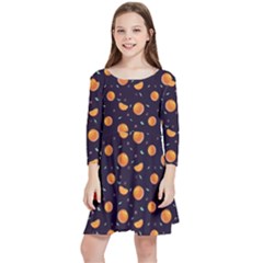 Oranges Kids  Quarter Sleeve Skater Dress by SychEva