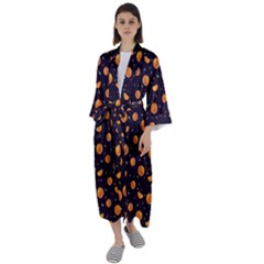 Oranges Maxi Satin Kimono by SychEva