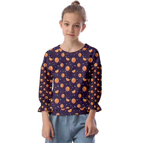 Oranges Kids  Cuff Sleeve Top by SychEva