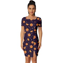 Oranges Fitted Knot Split End Bodycon Dress by SychEva