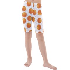 Orange Kids  Mid Length Swim Shorts by SychEva