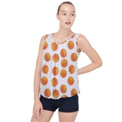 Orange Bubble Hem Chiffon Tank Top by SychEva