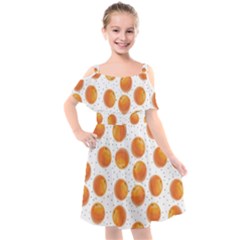 Orange Kids  Cut Out Shoulders Chiffon Dress by SychEva