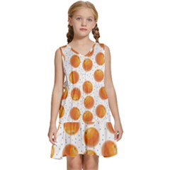 Orange Kids  Sleeveless Tiered Mini Dress by SychEva