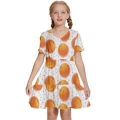 Orange Kids  Short Sleeve Tiered Mini Dress by SychEva