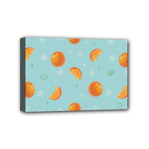 Oranges Pattern Mini Canvas 6  X 4  (stretched) by SychEva