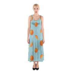 Oranges Pattern Sleeveless Maxi Dress by SychEva