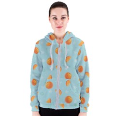 Oranges Pattern Women s Zipper Hoodie