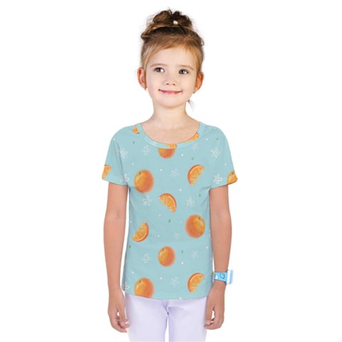 Oranges Pattern Kids  One Piece Tee by SychEva