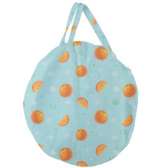 Oranges Pattern Giant Round Zipper Tote by SychEva