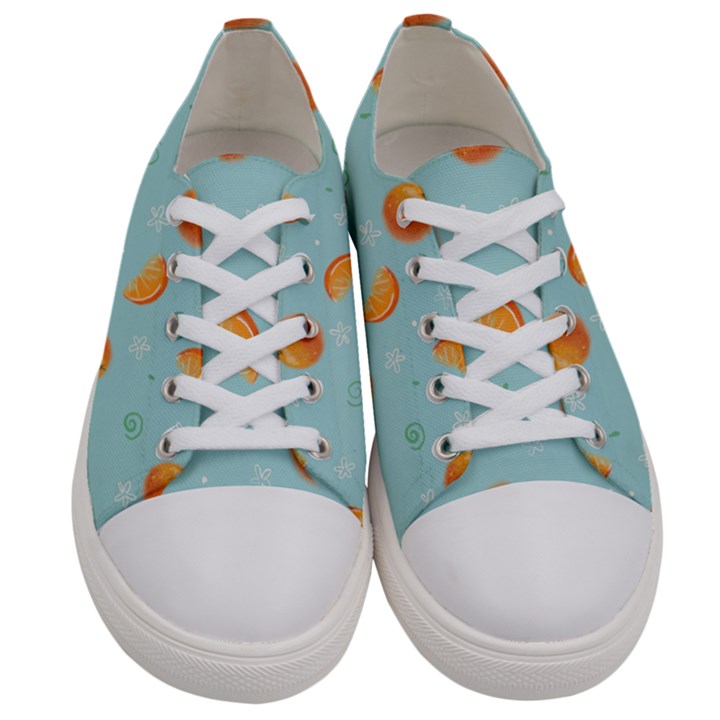 Oranges Pattern Women s Low Top Canvas Sneakers