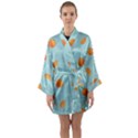 Oranges Pattern Long Sleeve Satin Kimono View1