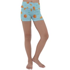 Oranges Pattern Kids  Lightweight Velour Yoga Shorts by SychEva